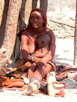 Namibië - Himba women with child, Namibia