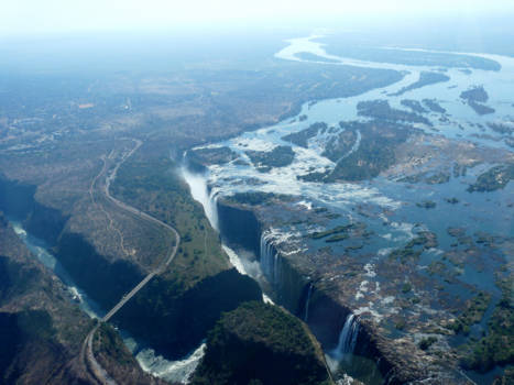 Victoria Falls (Zimbabwe) - Victoria Falls helicopter view, Zimbabwe