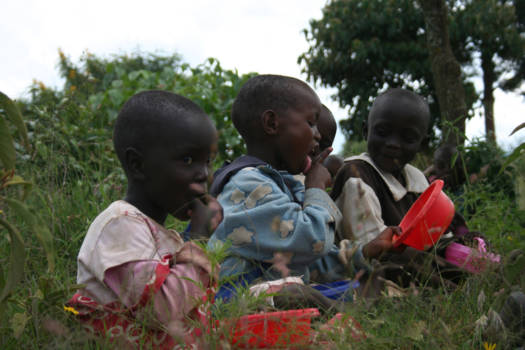 Kenia - Schoolkinderen op het project