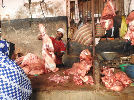 Stone Town Zanzibar - Lokale slager op Zanzibar