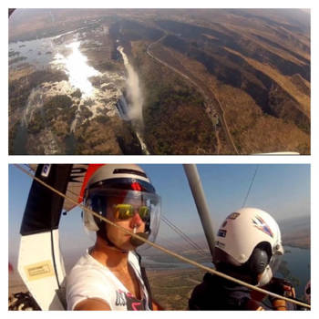 Zambia - Viactoria watervallen vanuit een ultralight plane.