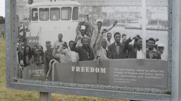 Robbeneiland - Gedenkbord Robbeneiland