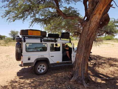 Botswana - Onze auto met tent op het dak