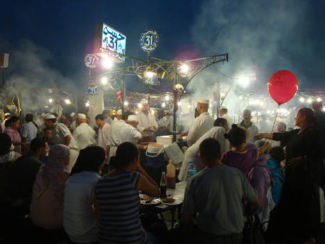 Marrakesh - eetgelegenheid in de avonduren