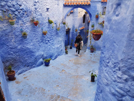 Chefchaouen - Een van de talloze prachtige straatjes van de blauwe stad Chefchaouen