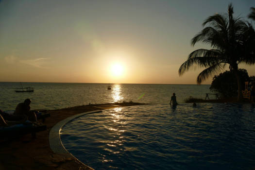 Stranden van Zanzibar - Zonsondergang bij Fumba Beach Lodge