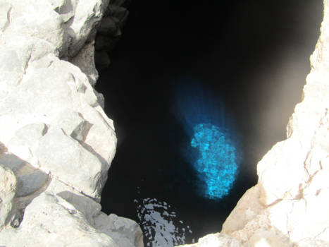 Sal - Het prachtige blauwe oog in Buracona, Sal, Kaapverdië