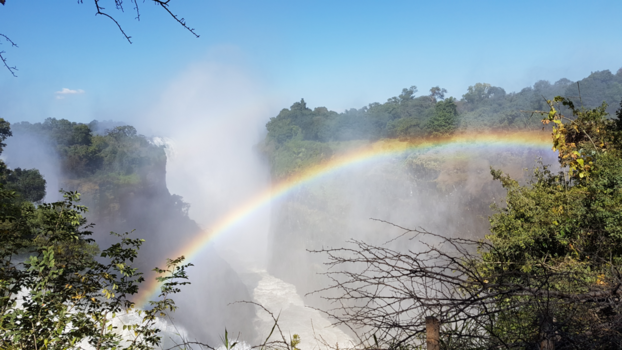 Victoria Falls of Mosi-oa-Tunya - Regenboog boven de watervallen