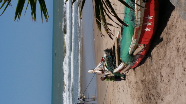 Ghana - Vissersboten op Kokrobite in Ghana