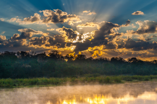Namibië - Zonsopkomst boven de Kavango rivier