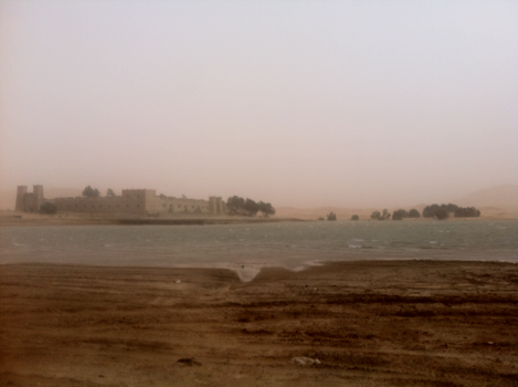 Marrakesh - meer middenin de woestijn, ontstaan na de lenteregens.