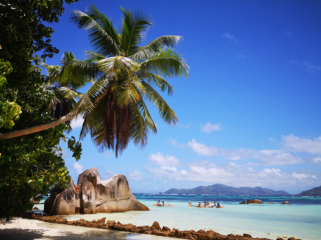 Seychellen - Ansichtkaartblauw