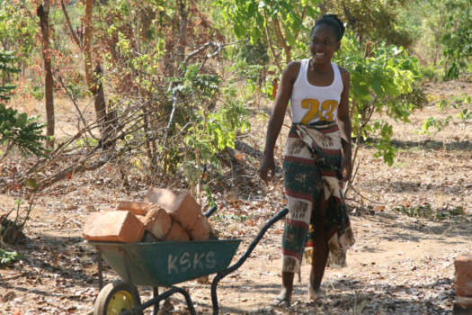 Zambia - Werken aan een school