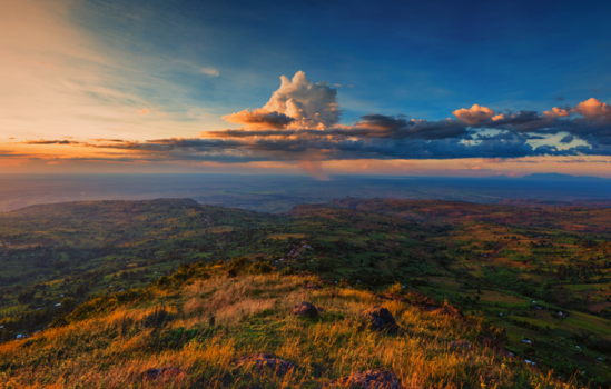 Sipi Falls - Uitzicht Sipi bij zonsondergang