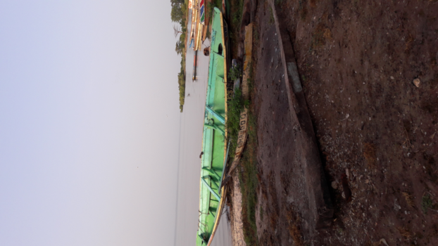 Gambia - the Gambia# Albreda  - Morning Sunlight# Fishingboat