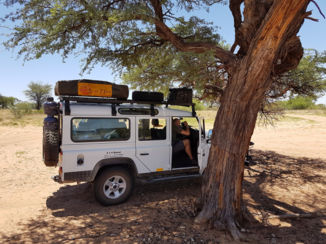 Botswana - Onze auto met tent op het dak